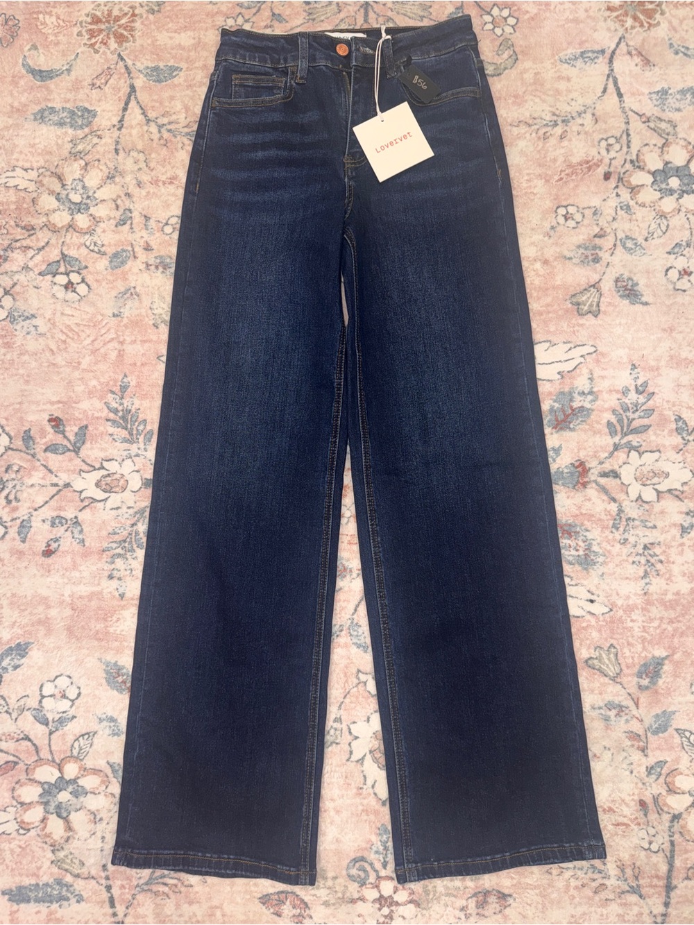 Lovervet 90s vintage loose Navy Wide-Leg High-Rise Jeans new size 25/1